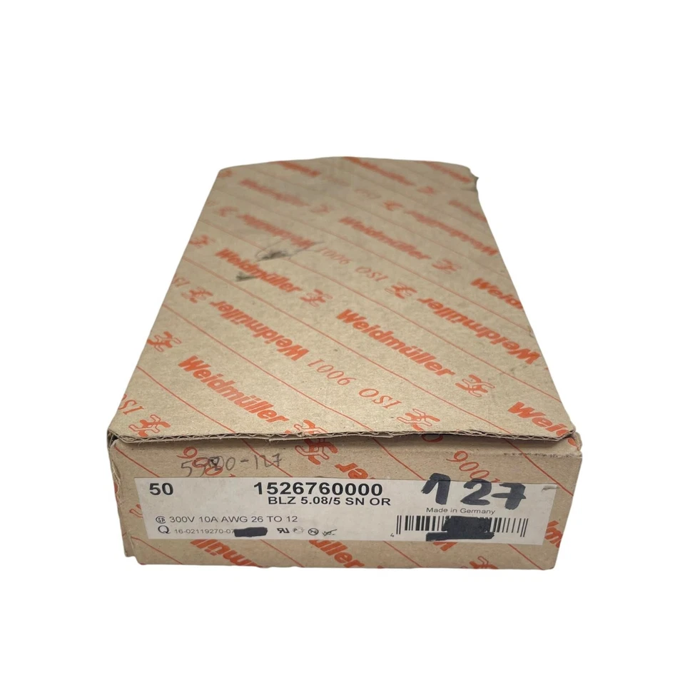 5X Pcs WeidMuller 1526760000 Pluggable Terminal Block, 5 Contact, 26-12AWG - Image 4 of 4