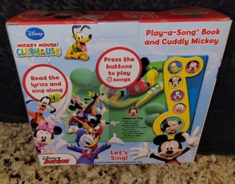 NUEVO Disney Jr. Mickey Mouse Clubhouse Let's Sing Libro y Peluche Play-a-Song 2015 Foto 3 de 3