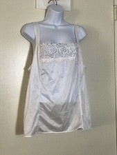 Women  s Unbranded White Cami Under Top With Lace Decoration