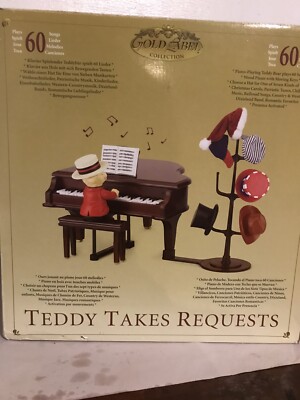Teddy Takes Requests Mr. Christmas Gold Label Piano Playing Bear