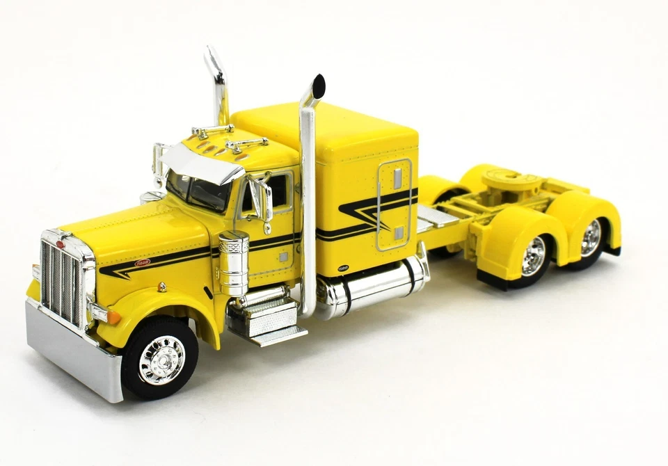DCP 1:64 *YELLOW & BLACK* Peterbilt 379 63" w/53' Spread-Axle Tautliner Trailer - Image 4 of 4