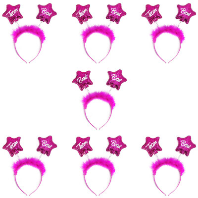 Braut + Team Braut Haarreifen Set für Junggesellinnenabschied JGA Hochzeit Pink