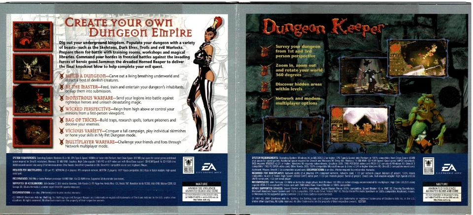 Dungeon Keeper & Dungeon Keeper 2 Pc Both Brand New Sealed DOS Win95 98 Wicked - Image 2 of 2
