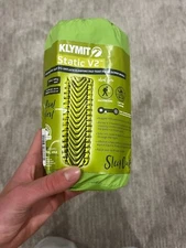 Klymit Static V2 Sleeping Camping Pad Lightweight. Color "Green".Comes with pump