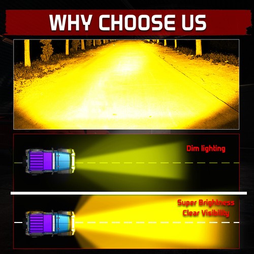 12" 10D 4-Row LED Work Light Bar Combo Driving Fog Off Road 4WD UTV + 2X 7" Pods - Picture 18 of 24