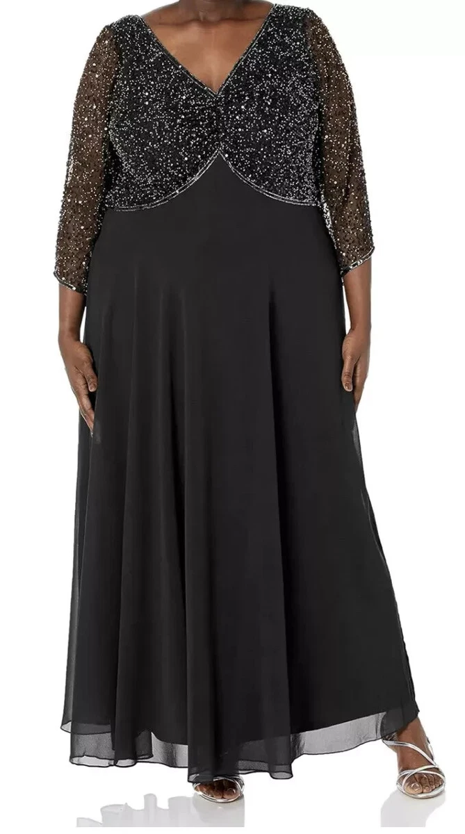 j kara plus size formal dresses J Kara Long Mother of the Bride Dress Sale – The Dress Outlet main image 0
