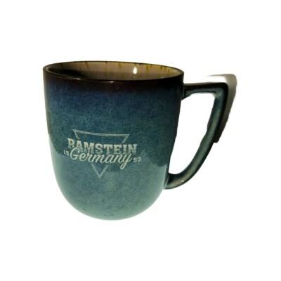  Ramstein, Germany Ceramic Coffee Cup /CopaMug Turquoise & Chocolate 