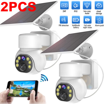 360 Wireless Security Camera PTZ WiFi IP Solar Battery Powered CCTV Home Outdoor