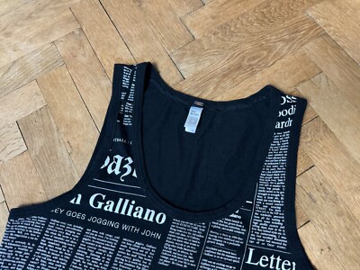 Galliano Gazette Newspaper Tank Top M/L | eBay