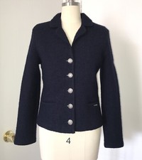 New Geiger Boiled Wool Navy Blue Jacket Blazer 36