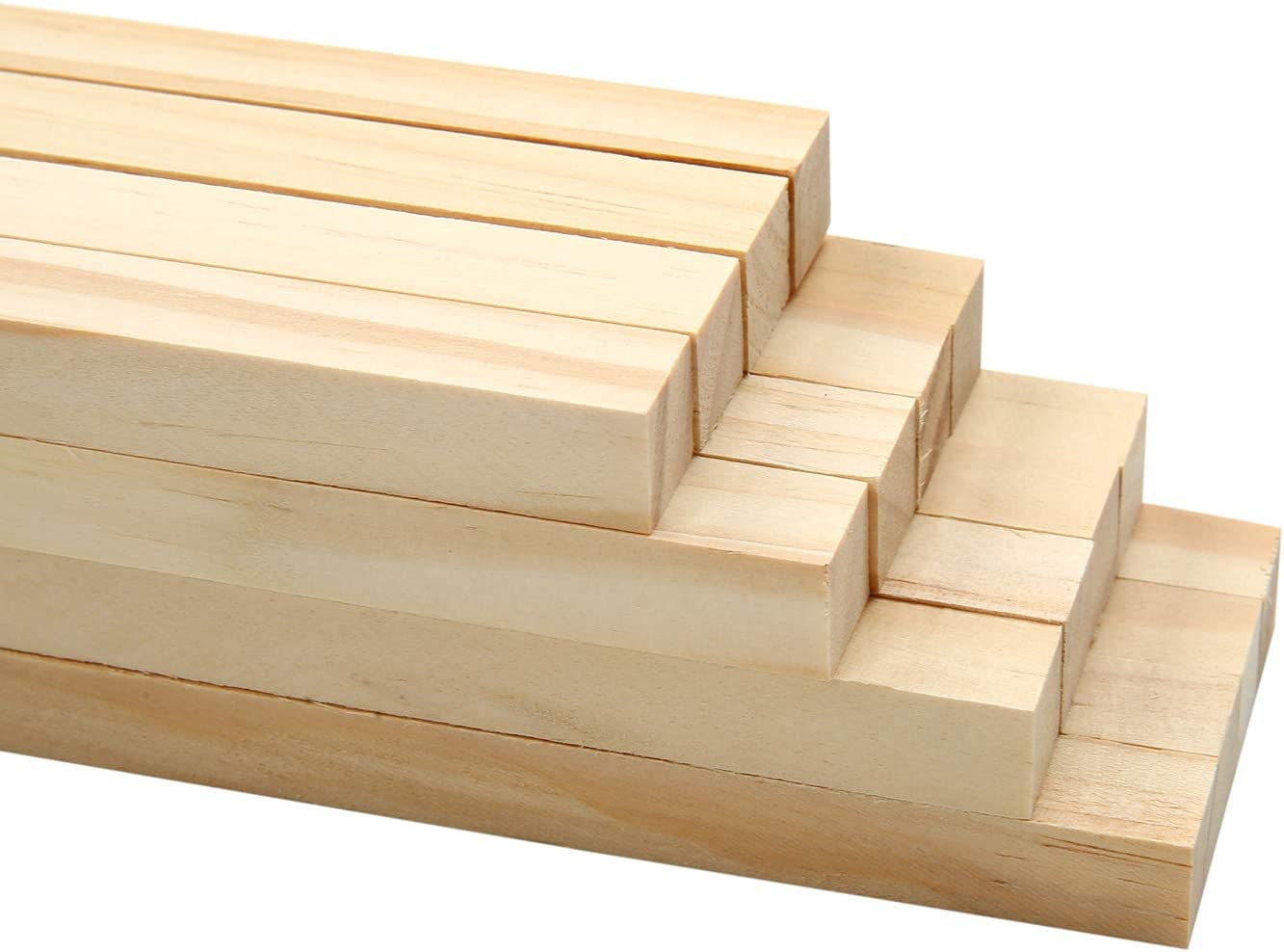 1/2 ×12 Inch Wooden Square Dowel Rod, Small Hardwood Unfinished Wood Squrae Stic