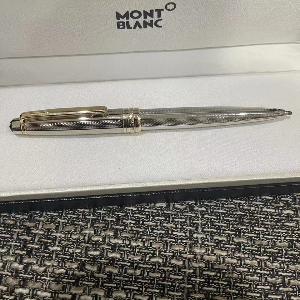 Новая серебристая металлическая шариковая ручка Montblanc 2866 Meisterstuck в форме сетки 164P - Изображение 4 из 4