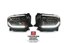 NEW OEM TOYOTA TUNDRA 2018-2021 TRD PRO BLACK CHROME LED FRONT HEADLIGHTS 2PC