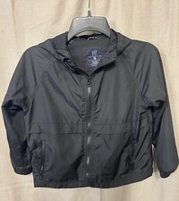 Gap Kids Black Full Zip Jacket Sz Small Water Resistant Mesh Lining Windbreaker