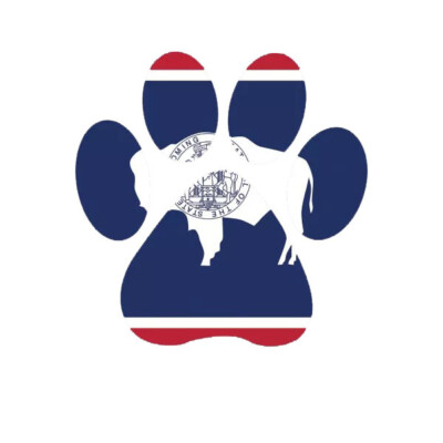 Wyoming State Shaped Paw Print Sticker