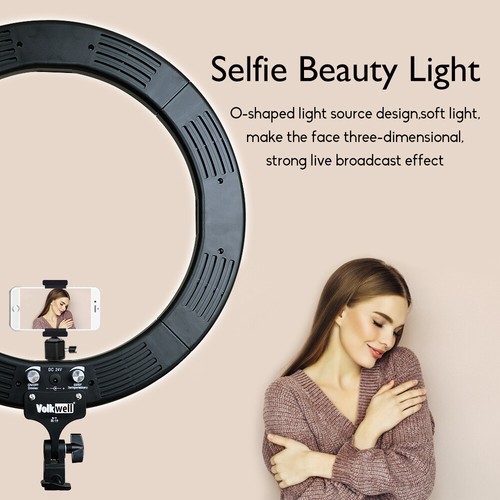 19" 5500K Dimmable Diva LED Ring Light Diffuser With Stand Make Up Studio Video - Picture 4 of 12