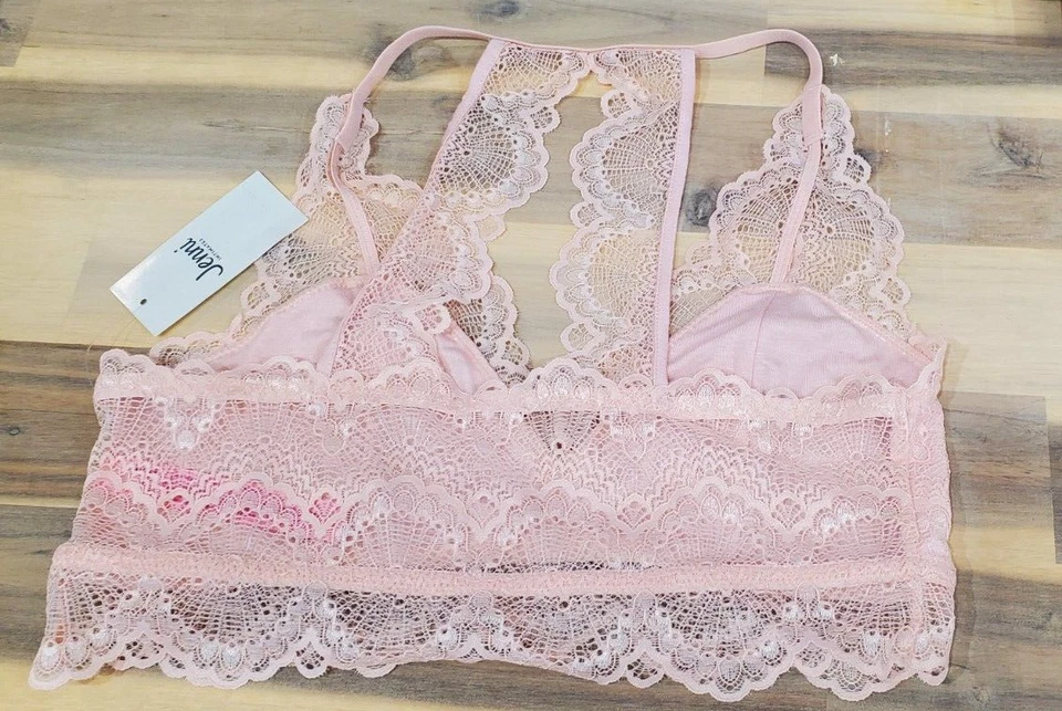 Jenni by Jennifer Moore Women's Pink Sexy Lace Accent Wireless Bralette  Medium - Image 3 of 4