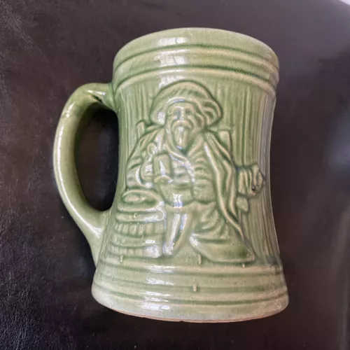 McCoy Stoneware Green Pirate Mug 5" Height VGC 