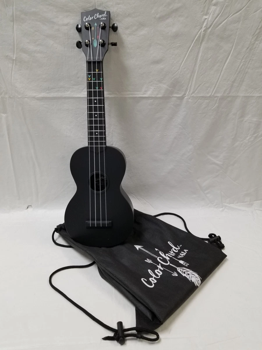 Color Chord by Kala Matte Black Ukulele W Bag Model Kala LTP SCC