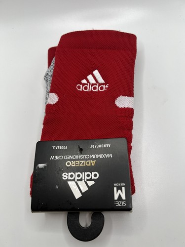 New Adidas Adizero FTBL Cushioned Crew Socks In Red Size Medium - Picture 2 of 6