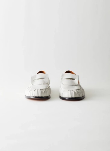 TIBI Steve Leather Loafer White Flats Low Heel Penny Classic Nappa WOF 37.5 - Picture 2 of 13