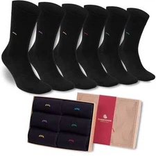Men’s Bamboo Black Dress & Trouser Socks – (6 Pairs) 635
