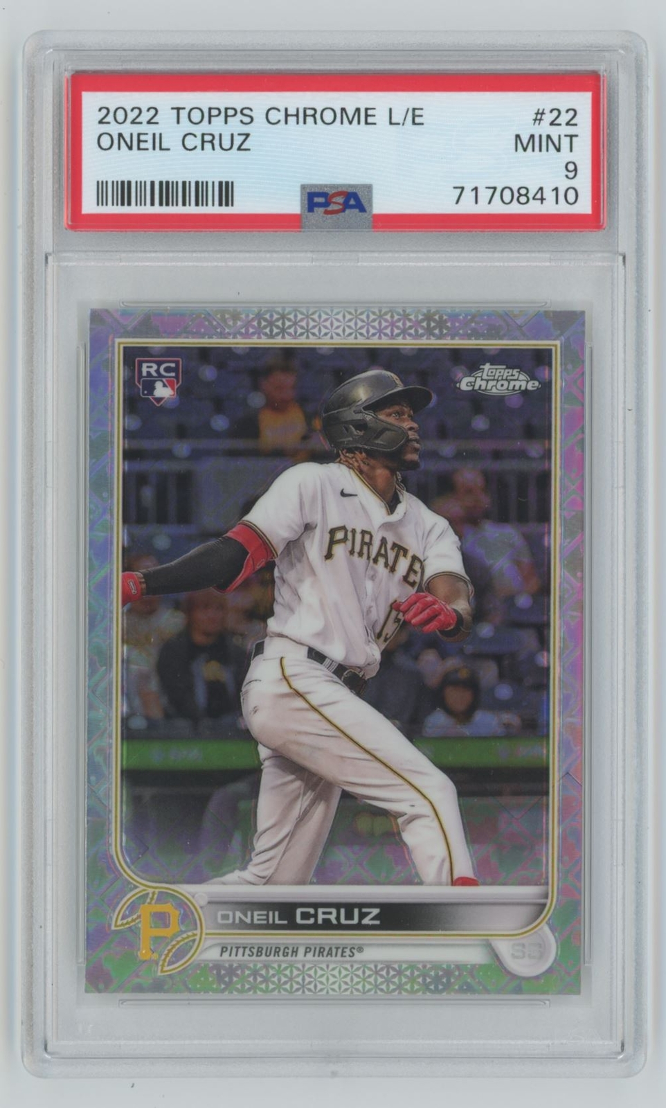 2022 Topps Chrome Logofractor Edition Oneil Cruz RC PSA 9 Pittsburgh Pirates #22