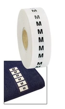 250 Wrap Around Clothing Size Labels Sizes (XS-XXXL) 1" x 2 3/4" Strips Stickers