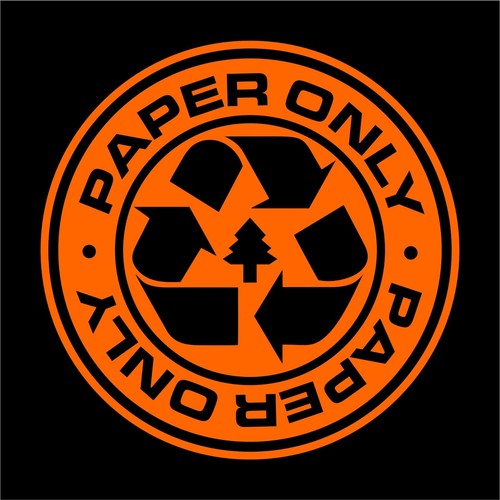 PAPER RECYCLING DECAL STICKER e-cycle - Home & Office Use! Choose Color/Size! - Picture 5 of 15