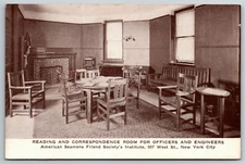 Vintage PPC New York Postcard "American Seamens - Reading and Correspondence"