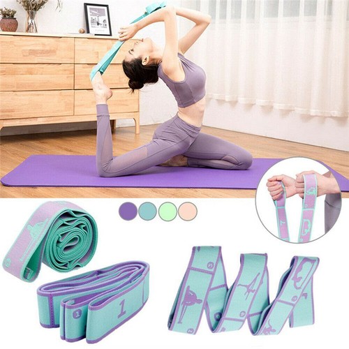 Yoga Belt Dance Stretch Band Gymnastics with 8 Loops Exercise Elastic Strap - Picture 10 of 16