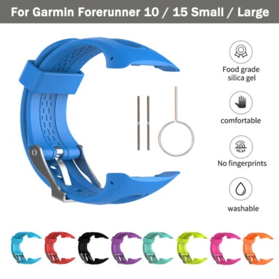 For Garmin Forerunner 10 15 GPS Running Watch Silicone Wrist Watch Band Strap
