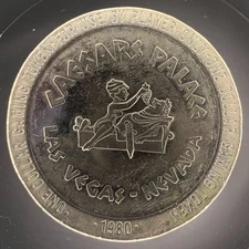 1980 Caesar's Palace Casino $1 Gaming Slot Token Las Vegas Nevada