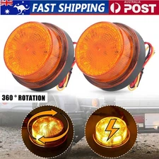 Amber LED Emergency Car Beacon Strobe Light Flashing Warning 360° Rotating Lamp