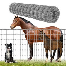 4ft x 100ft Galvanized Horse Fence, 14 Gauge Heavy Duty Woven Wire Farm Fence...