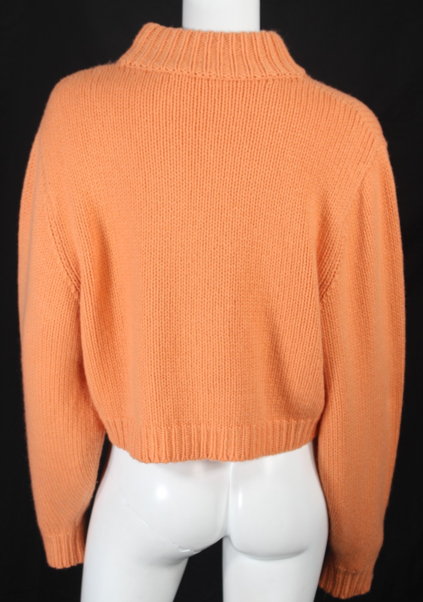 THE ROW Soft Orange Cashmere Knit Short Mock Neck Sweater M | eBay