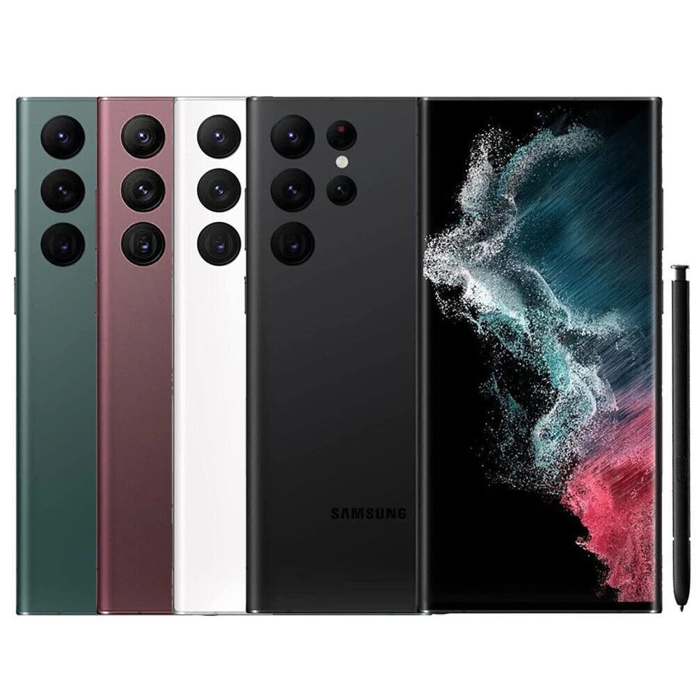 New Samsung Galaxy S22 Ultra 5G 128/256/512GB SM-S908U1 Fully