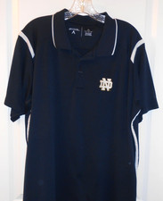 men's NCAA Navy Blue Polo Shirt 3 button Antigua Notre Dame University Size XL