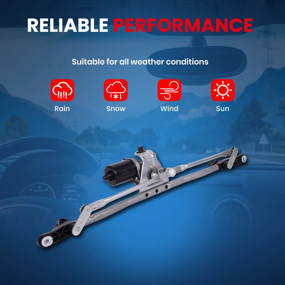 Conjunto de acoplamiento y motor limpiaparabrisas delantero para Jeep Wrangler JK/JL 07-18 Foto 2 de 4