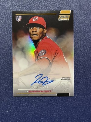 2022 Stadium Club Chrome Josiah Gray Gold Refractor (RC) Rookie Auto 50/50 