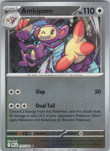 Ambipom - 079/094 #79/94 (Reverse Holo) (LP) ME02: Phantasmal Flames PFL Pokemon