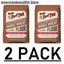 2 PACK Bob'S Red Mill 100 Stone Ground Whole Wheat Flour, 5 lbs Each