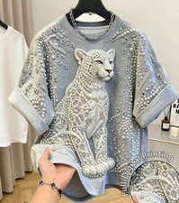 Women Stylish Leopard Pattern, Graphic Tee, Summer Clothes Outfit