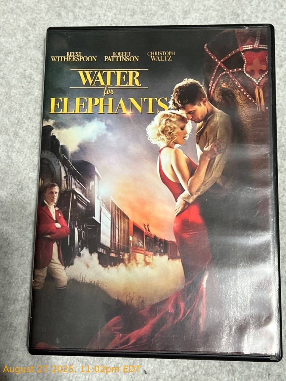 Water For Elephants DVD 2011 Reese Witherspoon Robert Pattinson Romantic Drama