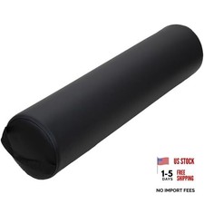 ForPro Full Round Bolster Pillow, Oil and Stain-Resistant, for Massage Black