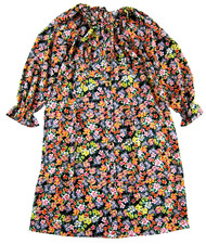 Shein Curve Pink Green Floral Long Sleeve Button Down Midi Smock Tunic Dress 3XL