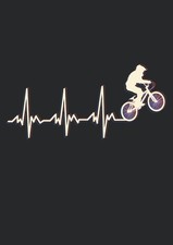 Titel: Notizbuch A4 liniert mit BMX Fahrrad Herzschlag Design 120