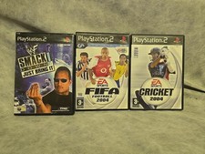 Lot de jeux PS2 X3 Smack Down Just Bring It .fifa 04.cricket O4