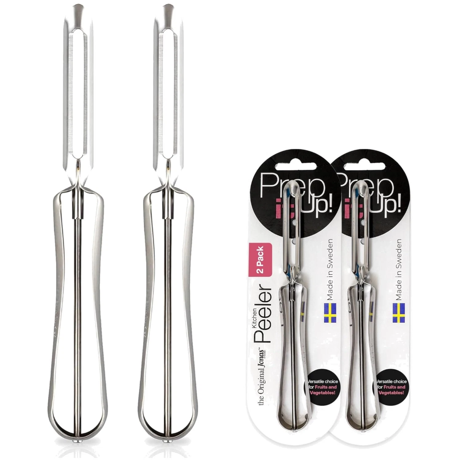 Swedish Stainless Steel Potato Peeler Duo