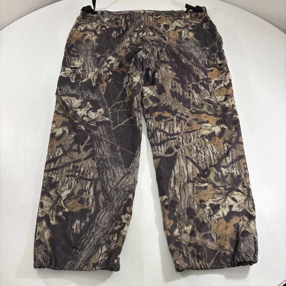 Pantalones cargo camuflados de tela de montar Y2K Woolrich de colección cincha al tobillo roble musgo ruptura 2X Foto 3 de 4